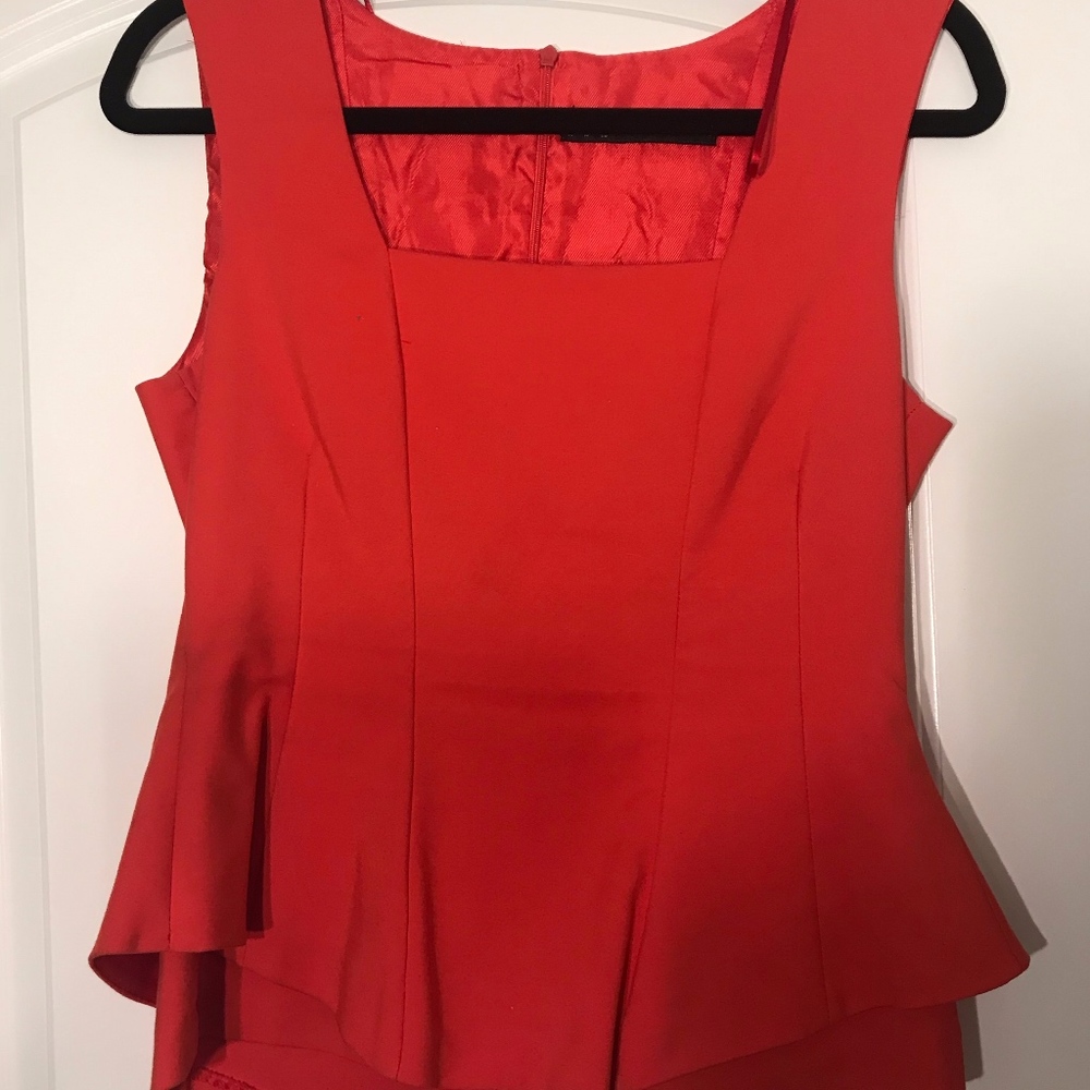 Zara Peplum Red Tight Top | Size M